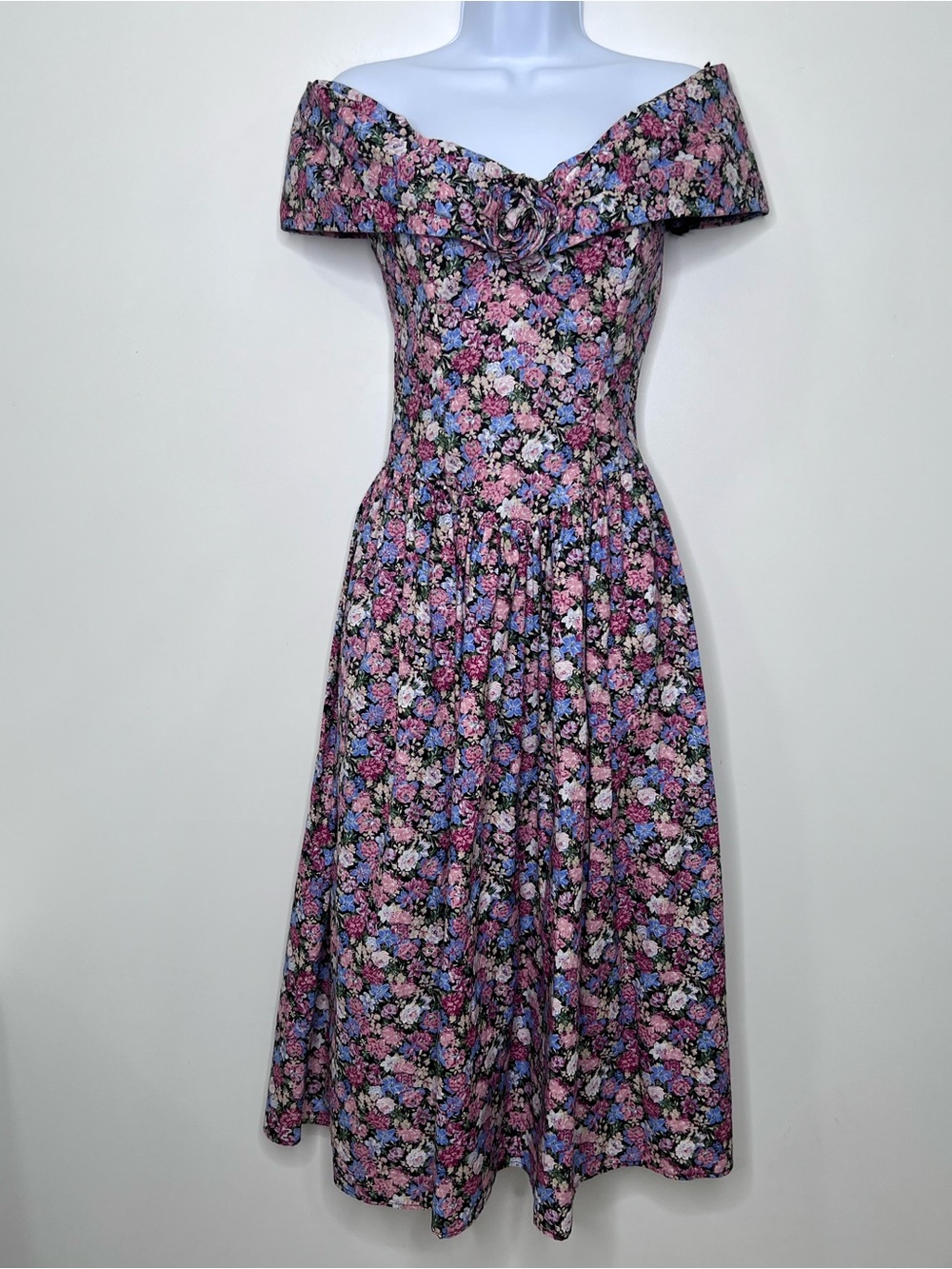 VTG Jessica McClintock Floral Midi Dress